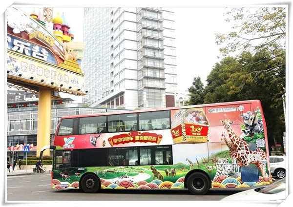 動物伴你同行，這個公交車廣告有點萌哦!