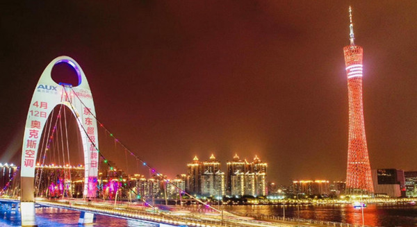 廣州地標獵德大橋投影廣告投放價格