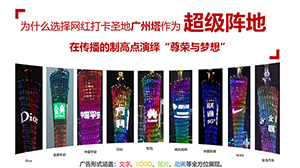 廣州塔廣告價格？廣州塔燈光秀廣告覆蓋客流？廣州塔LED廣告報價是多少？