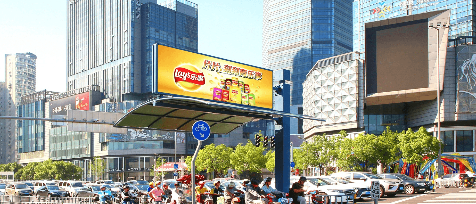 寧波十字路口遮陽棚大牌廣告價格收費？寧波路口戶外大牌廣告牌