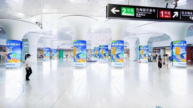 無錫地鐵三陽廣場換乘站包柱廣告優(yōu)勢分析，無錫地鐵廣告價格收費