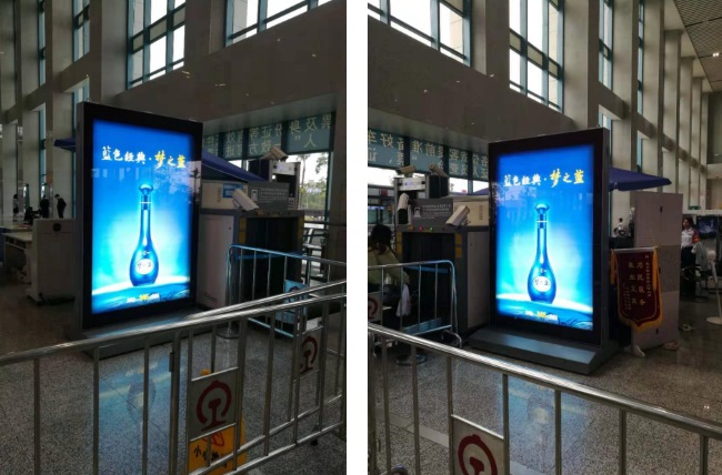 惠州南高鐵站進(jìn)站安檢閘機(jī)口廣告，惠州南站大屏廣告價(jià)格