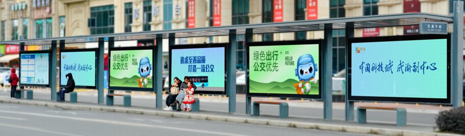 第一戶(hù)外傳媒-綿陽(yáng)公交站臺(tái)燈箱