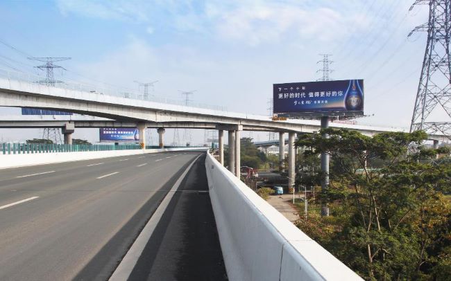 廣州南沙高速大牌廣告投放，廣州南沙港快速高桿立柱廣告價(jià)格