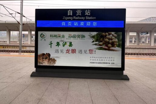 第一戶外傳媒-自貢站-站臺落地燈箱