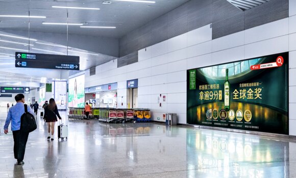 第一戶外傳媒-廣州白云機(jī)場(chǎng)-T2國(guó)內(nèi)到達(dá)行李廳主通道地標(biāo)燈箱