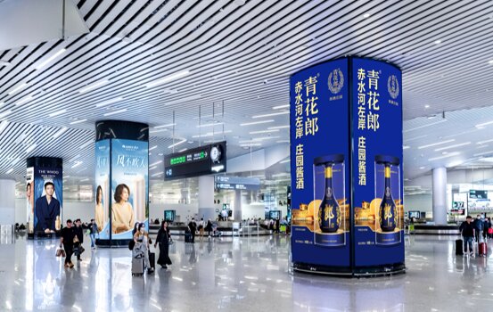 第一戶外傳媒-廣州白云機(jī)場(chǎng)-T2國(guó)內(nèi)到達(dá)行李廳中央包柱燈箱