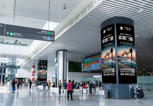 第一戶外傳媒-廣州白云機(jī)場(chǎng)-T2國(guó)內(nèi)行李廳出口包柱燈箱