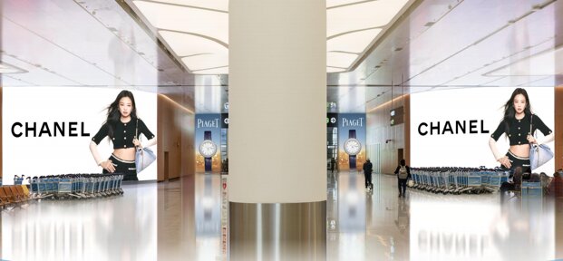 第一戶外傳媒廣州白云機(jī)場(chǎng)T3行李提取廳LED屏廣告